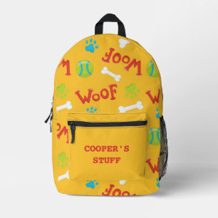 Colourful  Dog Paw Prints  Printed Backpack