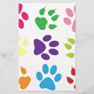 Colourful Dog Paws Stationery