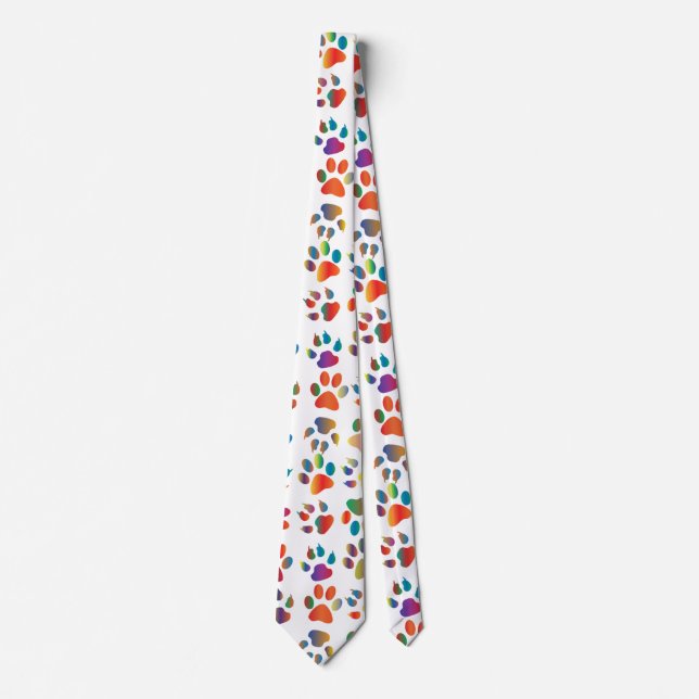 Colourful Doggie Paws neck tie (Front)