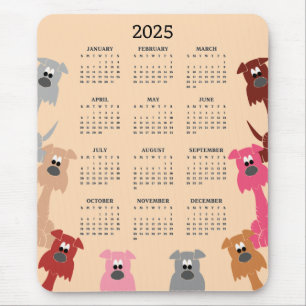Colourful Dogs 2025 Calendar Mousepad