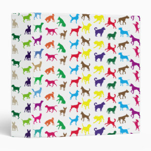 Colourful dogs silhouettes binder