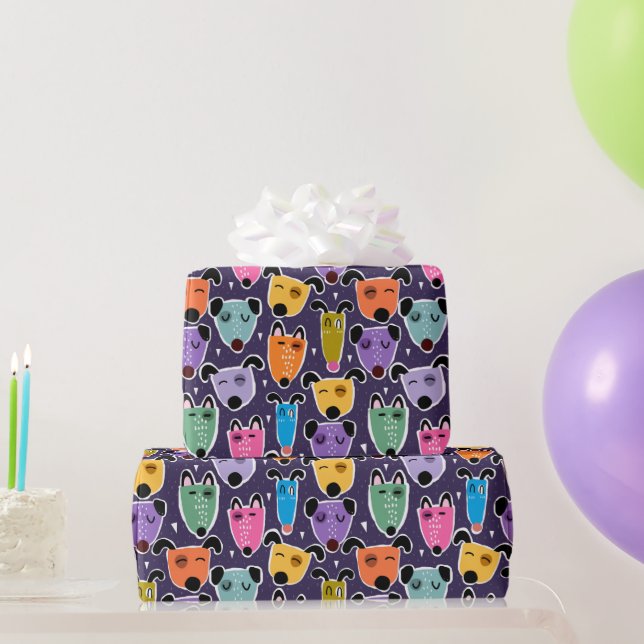 Colourful Dogs Wrapping Paper (Party Gifts)