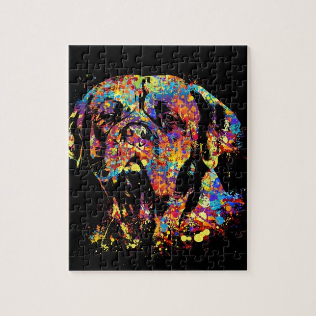 Colourful Dogue de Bordeaux Jigsaw Puzzle (Vertical)