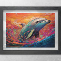 Colourful Dolphin Abstract painting