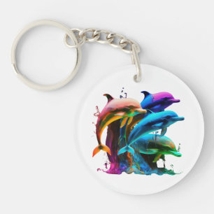 Colourful Dolphin-Awesome Sticker Keychain