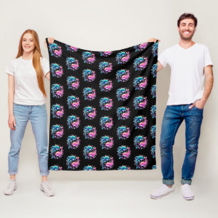 Colourful Dolphin Ocean Art Vibrant Sea Animal Lov Fleece Blanket