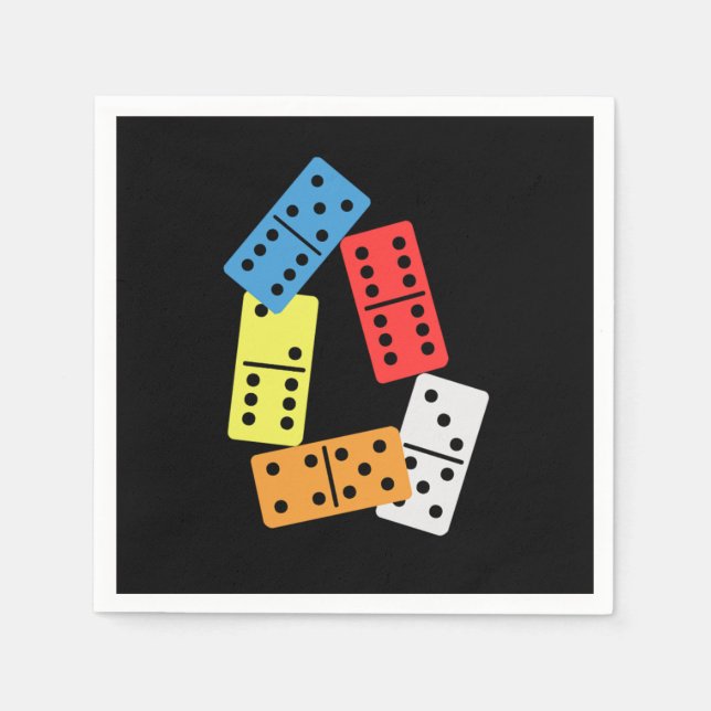 Colourful Domino Dominoes Tiles Puzzler Game Gift Napkin (Front)