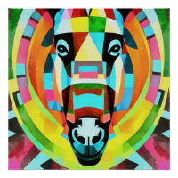 Colourful Donkey Geometric Art Abstract