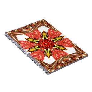 Colourful doodle flora heart seamless star.jpg notebook