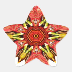 Colourful doodle flora  heart seamless star.jpg star sticker