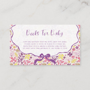 Colourful Doodle Flower Pencil Sketch Baby Shower Enclosure Card