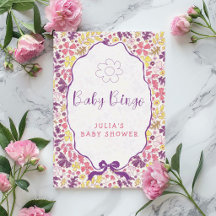 Colourful Doodle Flower Pencil Sketch Baby Shower 