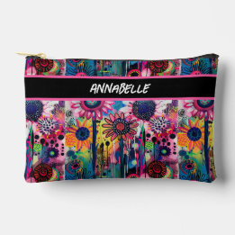 Colourful Doodle Flowers Print Cut Sew Bag