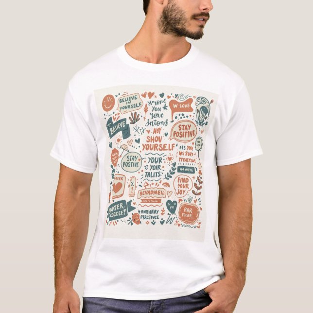 Colourful Doodle Prints: Inspiring Art for T-Shirt (Front)