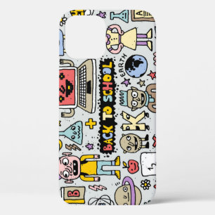 Colourful Doodle School Vintage Set iPhone 12 Case