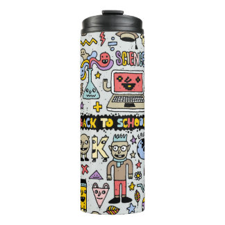 Colourful Doodle School Vintage Set Thermal Tumbler