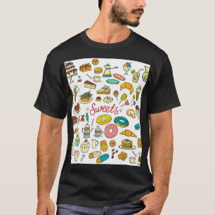 Colourful doodle sweets: dessert design T-Shirt