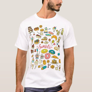 Colourful doodle sweets: dessert design T-Shirt