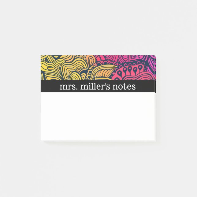 Colourful Doodles Post-it Notes (Front)