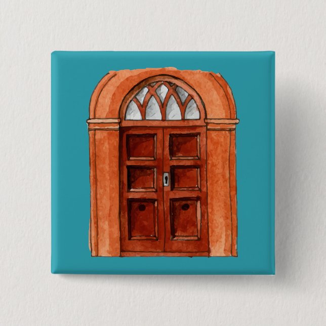 Colourful Door Illustration Button (Front)