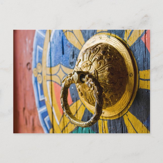 Colourful Door Knocker Postcard (Front)