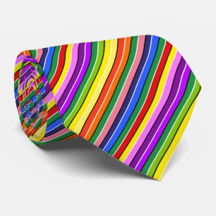 Colourful Dopamine Dressing Rainbow Striped Fun Tie