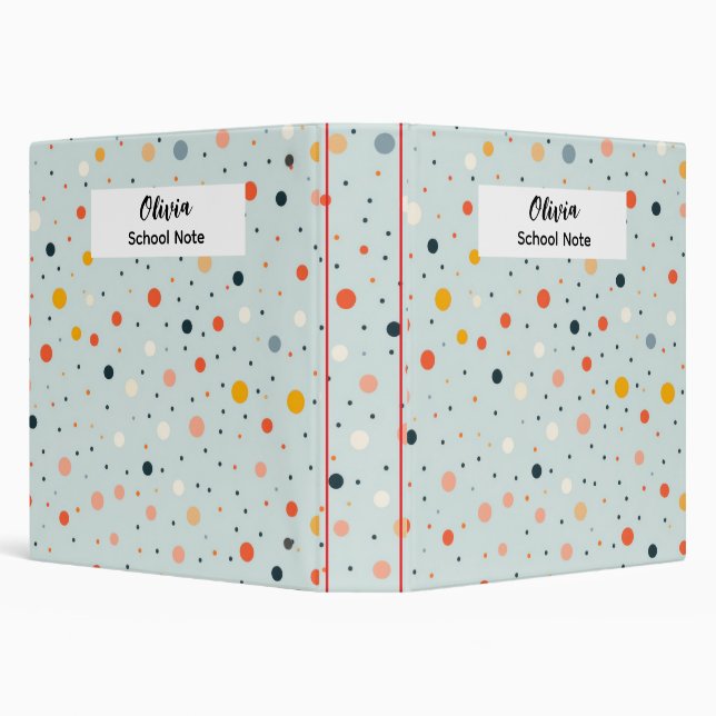 Colourful Dot Back to School Supplies  Binder (Background)