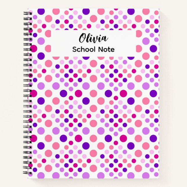 Colourful Dot Back to School Supplies  Notebook (Front)