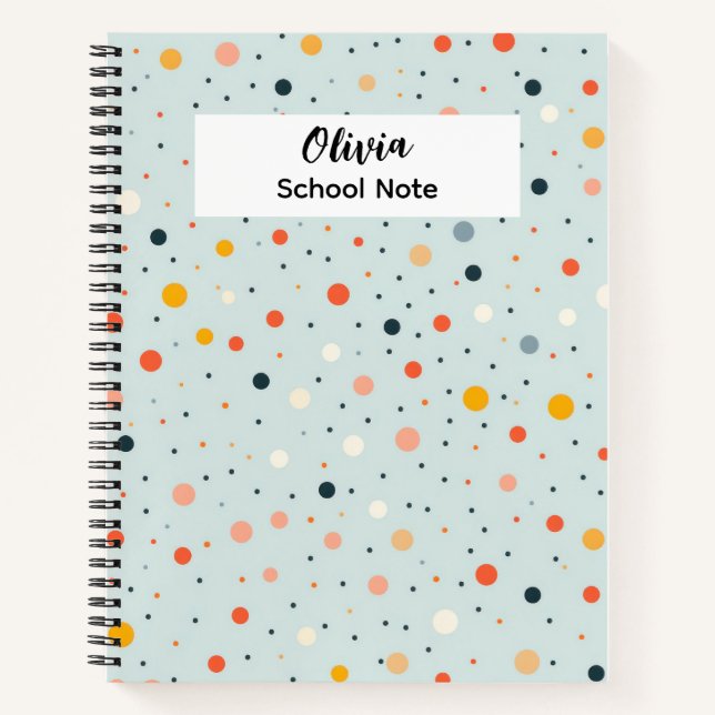 Colourful Dot Back to School Supplies  Notebook (Front)