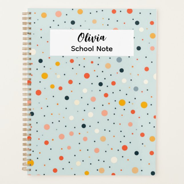 Colourful Dot Back to School Supplies  Planner (Front)