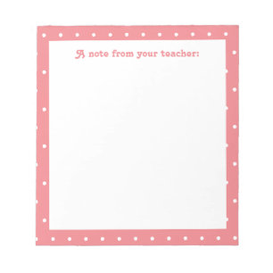 Colourful Dot Pattern Note From The Teacher
