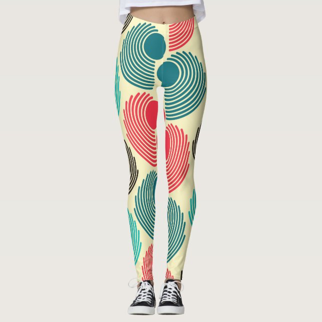 Colourful dots: abstract seamless pattern. leggings (Front)