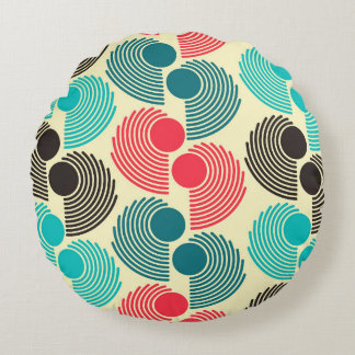 Colourful dots: abstract seamless pattern. round pillow