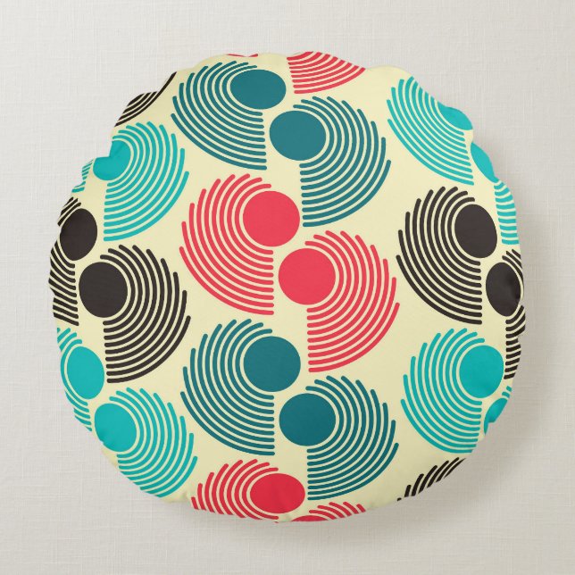Colourful dots: abstract seamless pattern. round pillow (Front)