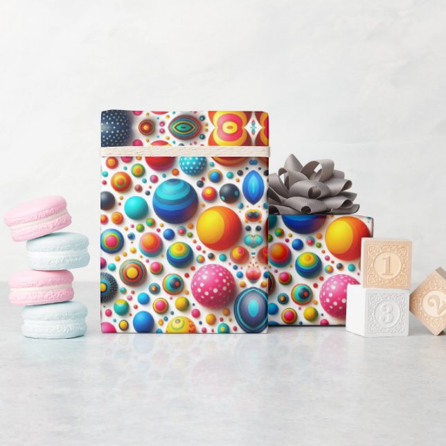 Colourful Dots Abstract Wrapping Paper (Baby Shower)