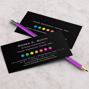 Colourful Dots Against Black Corporate Chic Business Card