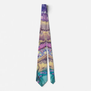 Colourful Dots Alcohol Ink Liquid Abstract Art 1 Tie