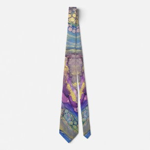 Colourful Dots Alcohol Ink Liquid Abstract Art 3 Tie