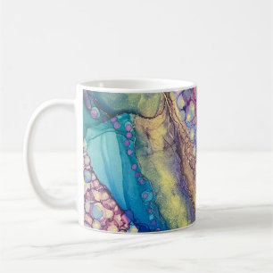 Colourful Dots Alcohol Ink Liquid Abstract Art V1 Coffee Mug