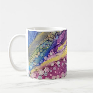 Colourful Dots Alcohol Ink Liquid Abstract Art V6 Coffee Mug