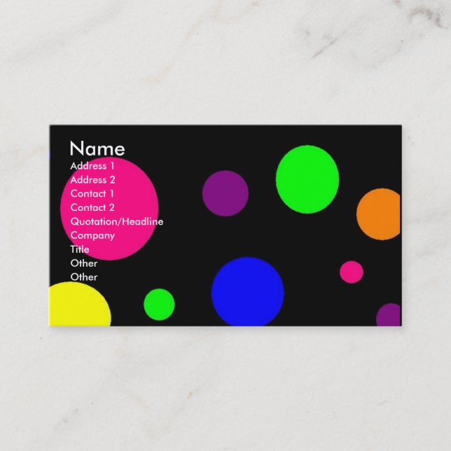 Colourful Dots Business Card (Front)