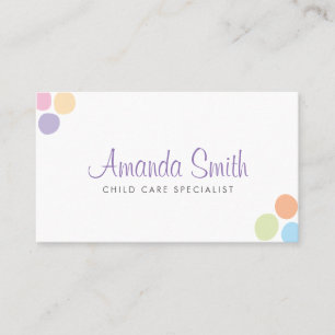 Colourful Dots Child Care Babysitting Business Card