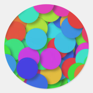 Colourful Dots Circle Pattern Classic Round Sticker