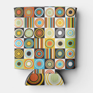 Colourful dots, circles, stripes background. can cooler