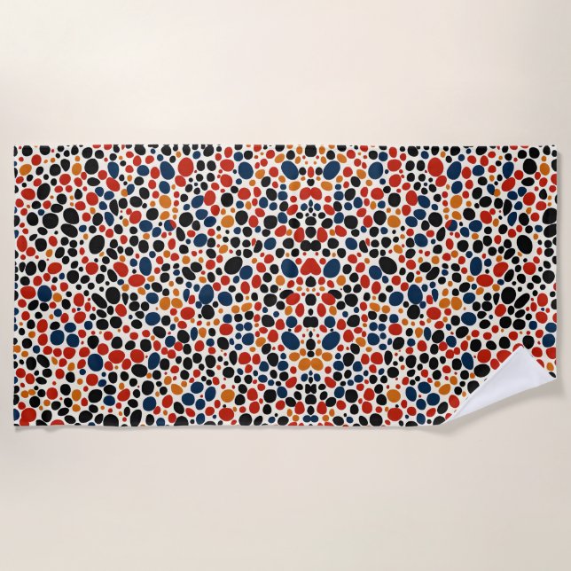 Colourful dots design  beach towel (Front)