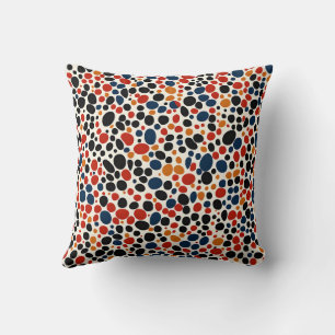 Colourful dots design throw pillow