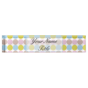 Colourful Dots Desk Nameplate Customize Custom Nam