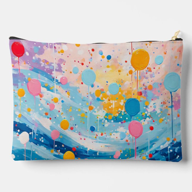 Colourful Dots Drips Splatters Accessory Pouch (Back)