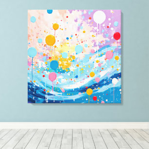 Colourful Dots Drips Splatters Canvas Print