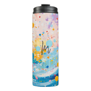 Colourful Dots Drips Splatters Thermal Tumbler
